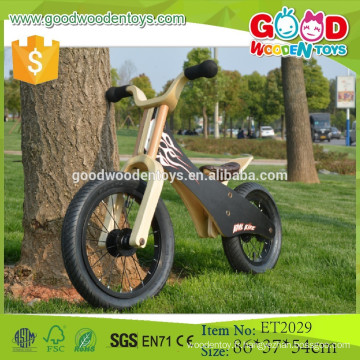ET2029 Véhicule de jouet en bois le plus vendu de l&#39;usine, véhicule de jouet de vélo noir